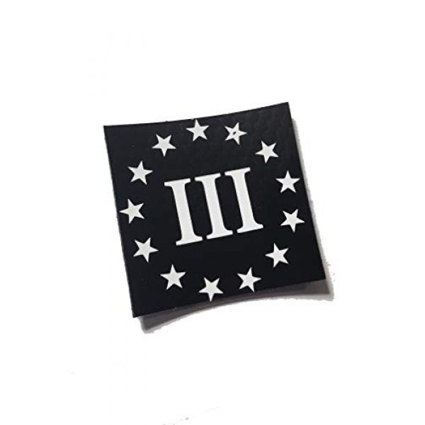 Empire Tactical USA Airsoft Morale Patch 1 2x2" Inch Three Percenter infrared (IR) Reflective HOOK/LOOP backed uniform morale patch (EMPIRE TACTICAL USA)