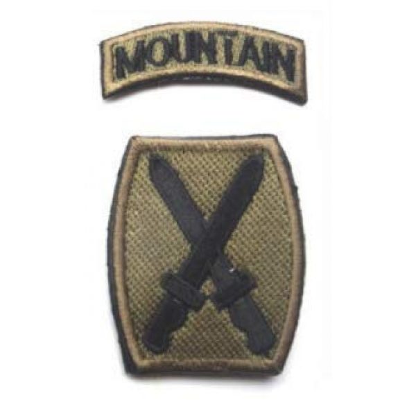 Tactical Embroidery Patch Airsoft Morale Patch 1 10th Mountain Division Tactical Embroidery Patch Hook & Loop Morale Patch Military Patch for Clothing Accessory Backpack Armband (Green)