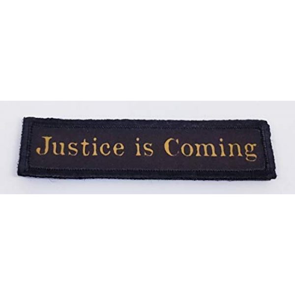 RedheadedTshirts Airsoft Morale Patch 1 1x4 Tombstone Justice is Coming Morale Patch. Perfect for Your Tactical Military Army Gear, Backpack, Operator Baseball Cap, Plate Carrier or Vest. 2x3" Hook Patch. Made in The USA