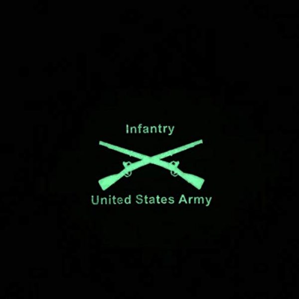 PatchOps Airsoft Morale Patch 3 PatchOps United States Army Infantry PVC Tactical Morale Patches (Glow in The Dark)