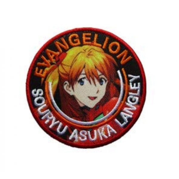 Tactical Embroidery Patch Airsoft Morale Patch 1 NERV Evangelion Souryu Asuka Langley Tactical Embroidery Patch Hook & Loop Morale Patch Military Patch for Clothing Accessory Backpack Armband