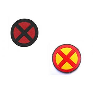Embroidery Patch Airsoft Morale Patch 1 2 Pieces X-Men Military Hook Loop Tactics Morale Embroidered Patch (color3)