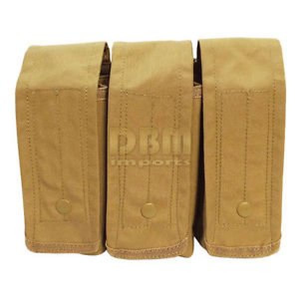 DBM IMPORTS Tactical Pouch 2 Tactical TAN AK AR Triple 7.62 5.56 Mag Pouch Trio 3 Clip PALS Bag Holder