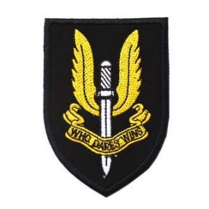 Tactical Embroidery Patch Airsoft Morale Patch 1 UK Special Forces SAS Wings Who Dares Wins Tactical Embroidery Patch Hook & Loop Morale Patch Military Patch for Clothing Accessory Backpack Armband (color2)