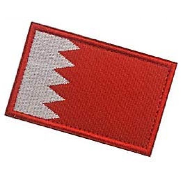 Embroidery Patch Airsoft Morale Patch 3 Bahrain Flag Patch Military Hook Loop Tactics Morale Embroidered Patch