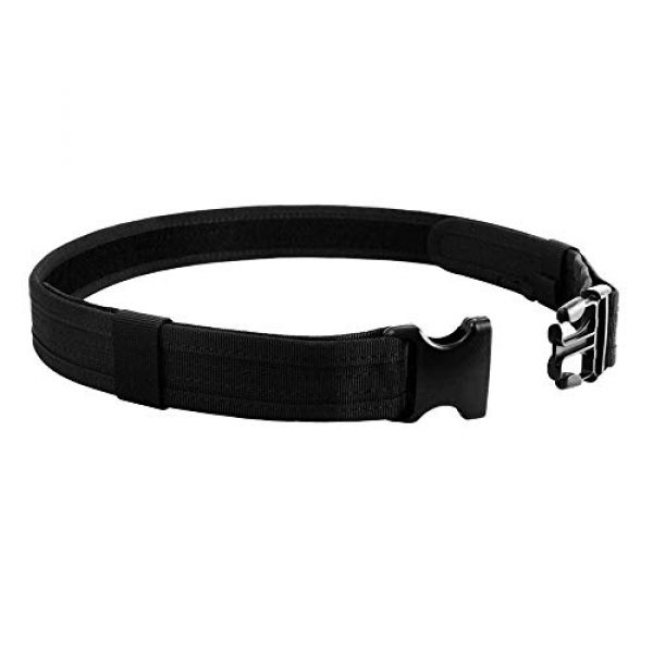CS Force Tactical Pouch 5 CS Force Tactical Utility Web Belt 1.5", Nylon Military Heavy Duty Belt with Hook & Loop Fastener and Quick Release Buckle (Black, Adjustable: 28"- 45")