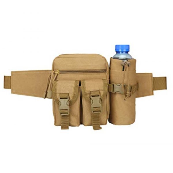 Jipemtra Tactical Pouch 2 Fanny Pack Tactical Water Bottle Waist Pack Military Fanny Packs MOLLE Army Waist Bag Utility Hip Belt EDC Pack Bag for Outdoors Traveling Camping Hunting Running Cycling Fishing Dog Walking