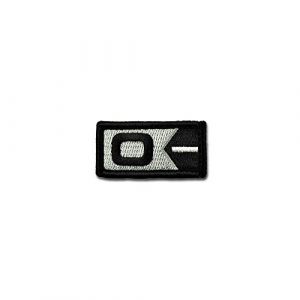 SFI Airsoft Morale Patch 1 Tactical Combat Morale Patch EMB Hook and Loop by Bastion - Blood Type O Neg BLK