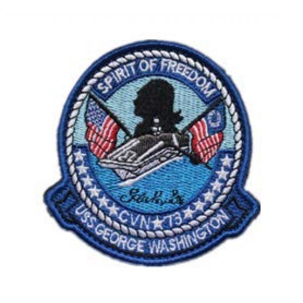 Tactical Embroidery Patch Airsoft Morale Patch 1 USS George Washington CVN 73 U.S. Navy Aircraftcarrier Sailor Tactical Embroidery Patch Hook & Loop Morale Patch Military Patch for Clothing Accessory Backpack Armband
