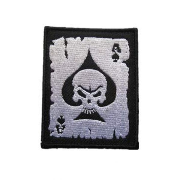 Tactical Embroidery Patch Airsoft Morale Patch 1 Skull Ace of Spaces A Poker Card Tactical Embroidery Patch Hook & Loop Morale Patch Military Patch for Clothing Accessory Backpack Armband