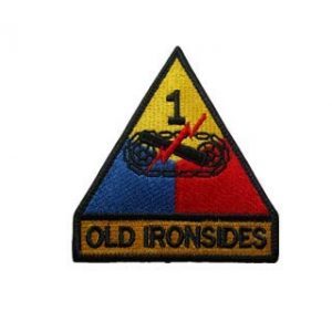 Tactical Embroidery Patch Airsoft Morale Patch 1 1st Armored Division Old Ironsides Tank Armor Tactical Embroidery Patch Hook & Loop Morale Patch Military Patch for Clothing Accessory Backpack Armband (color2)