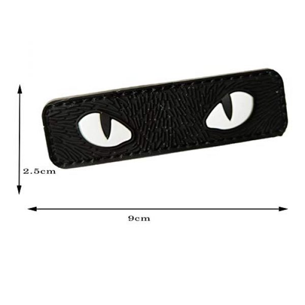 Minason Airsoft Morale Patch 2 Funny Cartoon Cat Owl Black Eyes Morale Tactical Patch PVC Applique Attachment Fastener Hook & Loop on Tactical Hat Bags Jackets and Gear (Color 1)
