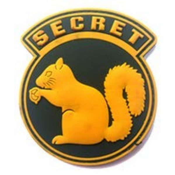 Tactical PVC Patch Airsoft Morale Patch 4 Secret Squirrel Morale Military Patch 3D PVC Rubber Tactical Rubber Hook Patch (4pcs)