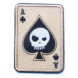 Tactical Embroidery Patch Airsoft Morale Patch 1 ACE of Spades Vietnam Skull Death Card Tactical Embroidery Patch Hook & Loop Morale Patch Military Patch for Clothing Accessory Backpack Armband (color2)