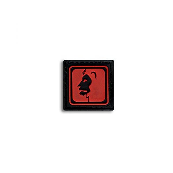 BASTION Airsoft Morale Patch 1 Bastion Tactical Combat Badge PVC Morale Patch Hook and Loop Patch - Leo Red
