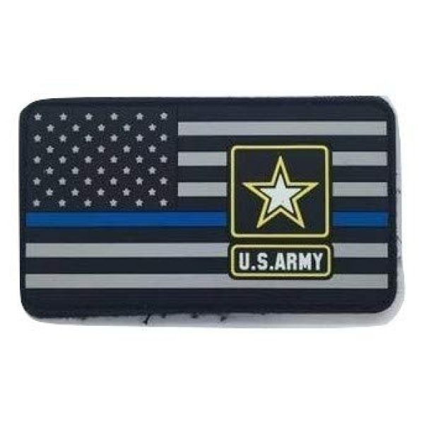 SABER TORCH Airsoft Morale Patch 1 U.S. Army Flag Blue Line PVC Patch