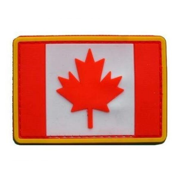 Tactical PVC Patch Airsoft Morale Patch 2 Canada Flag PVC Military Tactical Morale Patch Badges Emblem Applique Hook Patches for Clothes Backpack Accessories