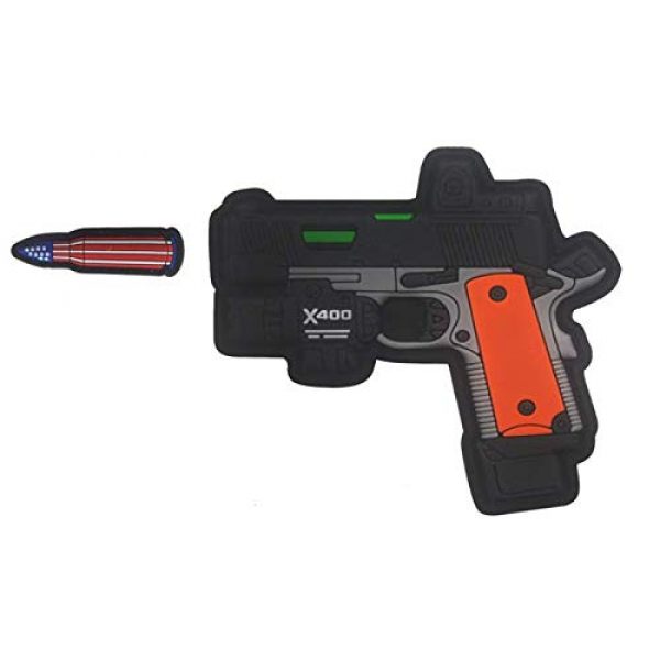 Tactical PVC Patch Airsoft Morale Patch 1 X400 Gun Weapon American Flag Bullet PVC Military Tactical Morale Patch Badges Emblem Applique Hook Patches for Clothes Backpack Accessories