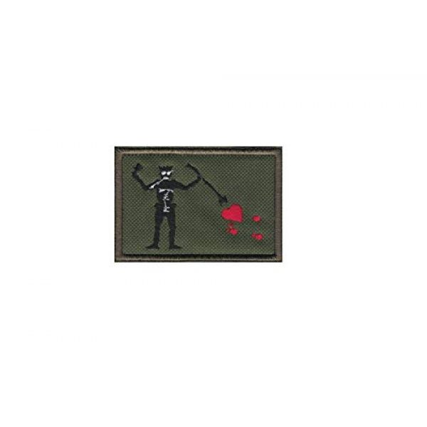 Tactical Morale Patch Airsoft Morale Patch 1 Navy SEAL Team 3 Blackbeard Pirate Flag Edward Teach Battlefield 4 Green (Canvas Fabric) Morale Patch Hook Backing