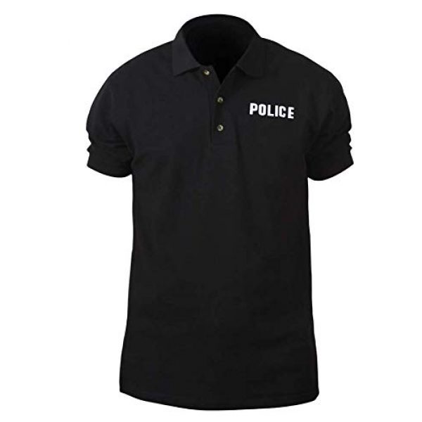 NCH Airsoft Morale Patch 4 Police Officer Patch Chest or Shoulder 4 x 1.5 inches Embroidered Patch White on Black (Black and White, 4x1.5)