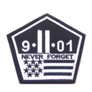 Tactical Embroidery Patch Airsoft Morale Patch 1 9-11 Memorial 911 Never Forget Tactical Embroidery Patch Hook & Loop Morale Patch Military Patch for Clothing Accessory Backpack Armband (color2)