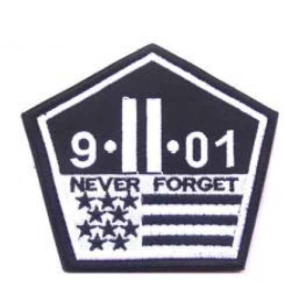 Tactical Embroidery Patch Airsoft Morale Patch 1 9-11 Memorial 911 Never Forget Tactical Embroidery Patch Hook & Loop Morale Patch Military Patch for Clothing Accessory Backpack Armband (color2)