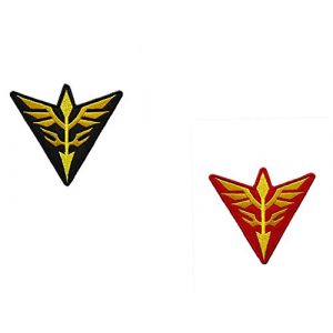 Embroidery Patch Airsoft Morale Patch 1 2 Pieces Mobile Suit Gundam -Zeon Military Hook Loop Tactics Morale Embroidered Patch (color3)