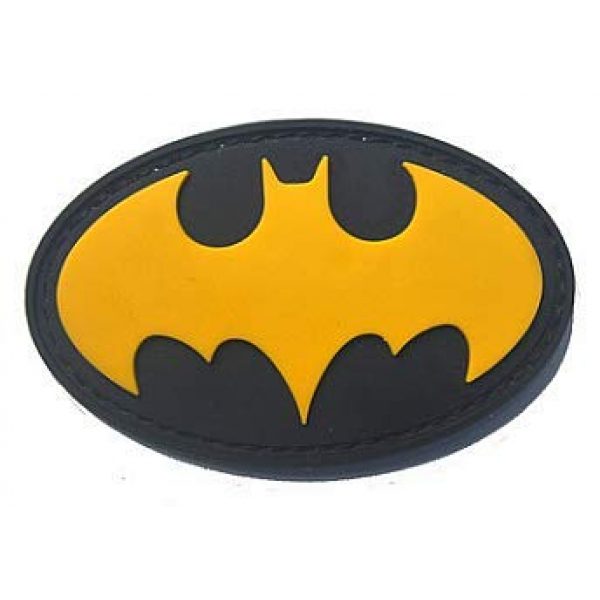 PVC PATCH Airsoft Morale Patch 3 2 Pieces Batman Military Hook Loop Tactics Morale PVC Patch (color3)