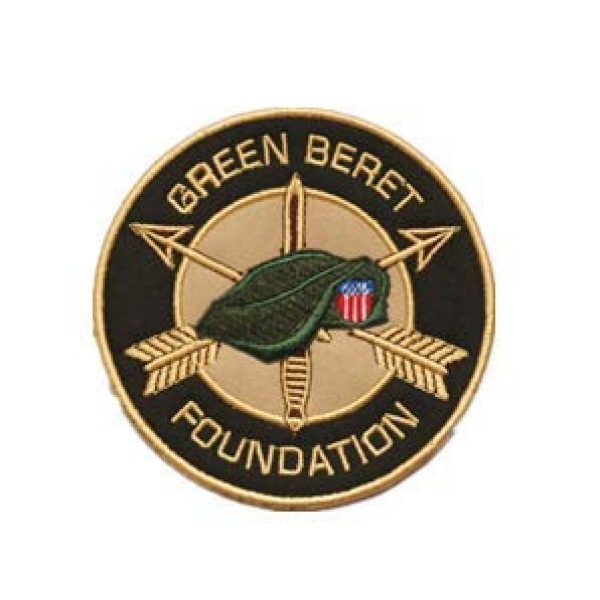 Tactical Embroidery Patch Airsoft Morale Patch 1 Green Beret Foundation Tactical Embroidery Patch Hook & Loop Morale Patch Military Patch for Clothing Accessory Backpack Armband