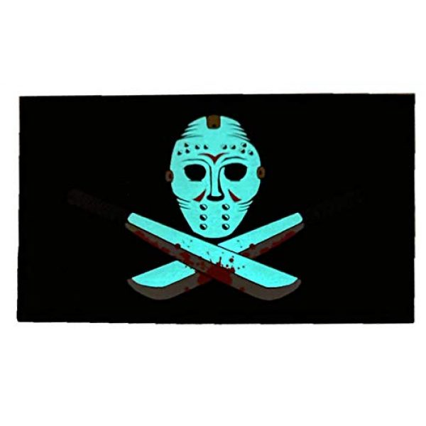 F-Bomb F Morale Gear Airsoft Morale Patch 2 Glow in The Dark - Friday The 13th - PVC Morale Patch (Black)