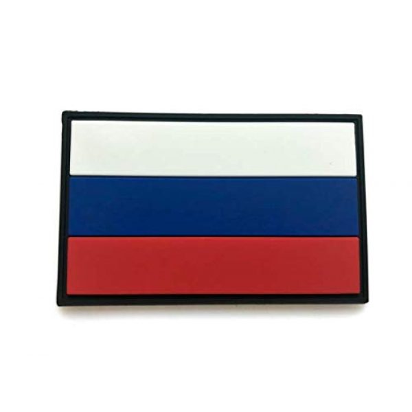 Tactical PVC Patch Airsoft Morale Patch 2 Russia Flag PVC Military Tactical Morale Patch Badges Emblem Applique Hook Patches for Clothes Backpack Accessories