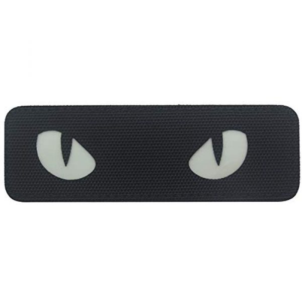 ODSP Airsoft Morale Patch 7 Cat Eyes Reflective Tactical Military Morale Embroidered Patch Combat Fasteners Hook and Loop Backing (Black)