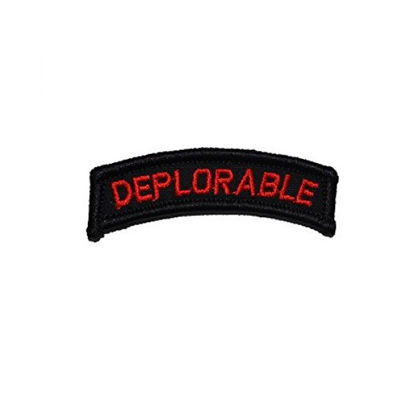 Tactical Gear Junkie Airsoft Morale Patch 1 Deplorable Tab, Deplorable Tab 0.75" x 2.75" Patch - Black with Red