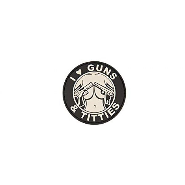Lancer Tactical Airsoft Morale Patch 1 AC-130G"I LOVE GUNS & TITTIES" PVC PATCH (BW)