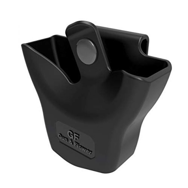 GUN & FLOWER Tactical Pouch 1 Gun&Flower Polymer Handcuff Holder | Handcuff Pouch for Duty Belt with Secure Snap Handcuff Holster Standard Hard Open asp Handcuff Case Law Enforcement hinged S&W hinged Handcuffs Cases Police