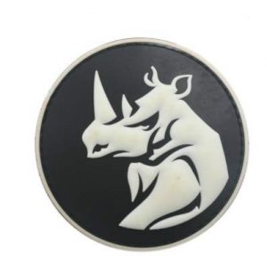 Tactical PVC Patch Airsoft Morale Patch 1 Rhino Head Military Patch 3D PVC Rubber Tactical Rubber Hook Patch PVC Patch (noctilucous)