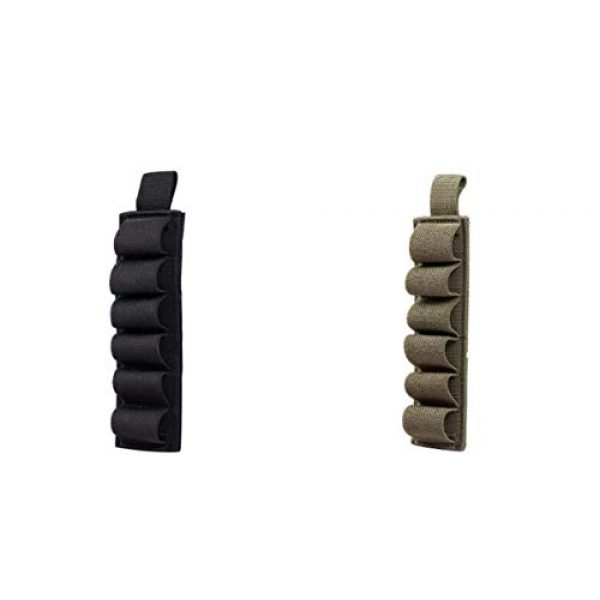 No/branded Tactical Pouch 7 Molle Tactical 6 Round Shotgun Shell Holder Nylon Shotgun Ammo Carrier Ammunition Pistol Bullet Reload Holder with Adhesive Backing Sticker