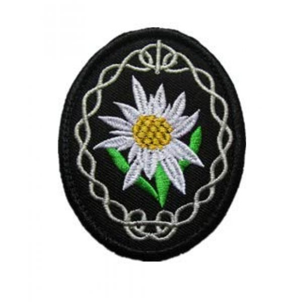 Tactical Embroidery Patch Airsoft Morale Patch 1 German Elite Edelweiss Flower Mountain Climbers Embroidery Patch Military Tactical Morale Patch Badges Emblem Applique Hook Patches for Clothes Backpack Accessories