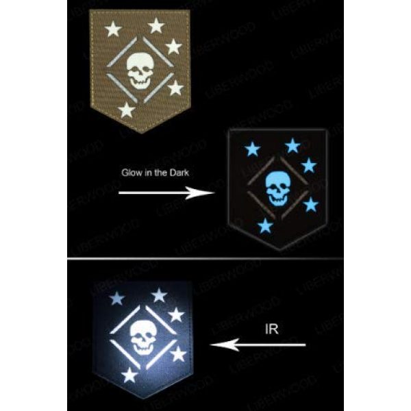 Tactical Embroidery Patch Airsoft Morale Patch 2 USMC Ghost Force Recon Special Operations Marsoc Raiders Infrared Reflective IR Patch Military Tactical Morale Patch Badges Emblem Applique Hook Patches for Clothes Backpack Accessories