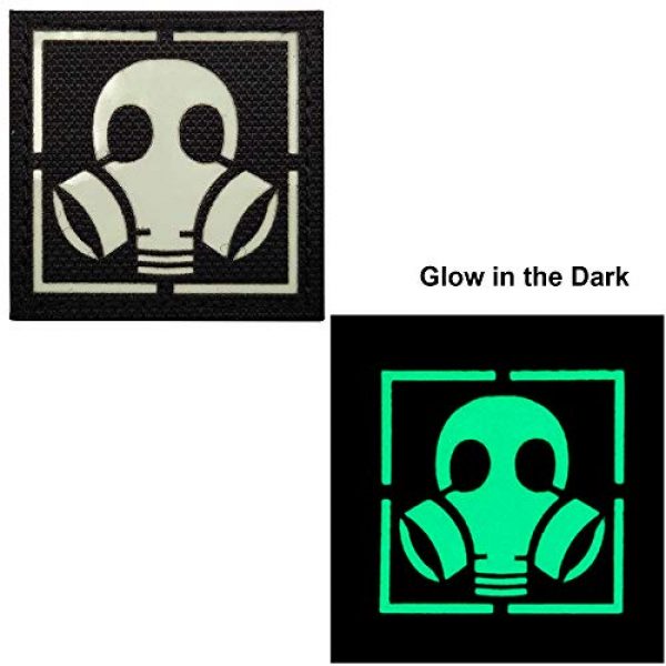 ODSP Airsoft Morale Patch 3 3 Pack Glow Dark Gas Mask Patches Stickers Chemicals Resident Evil Military Morale Tactical Badges Appliques with Hook and Loop Fastener Backing