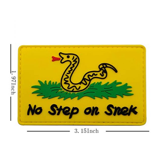 ODSP Airsoft Morale Patch 3 No Step On Snek Military Morale PVC Patch, Tactical Emblem Badges Appliques Hook and Loop Fasteners Backing, 3.15 x 1.97 Inch, Bubble of 2 Pieces
