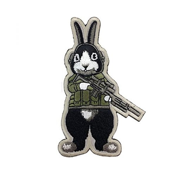 Unknown Airsoft Morale Patch 3 Patches 3D Tactical Military Rabbit Dog Embroidery Patch Morale Patches Emblem Badges Appliques Combat Embroidered Patches for Clothing - (Color: Dog)