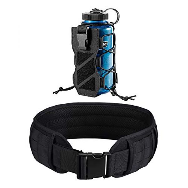 OneTigris Tactical Pouch 1 HUNTERZ Water Bottle Holster & Padded Patrol Belt Dual-use MOLLE Belt
