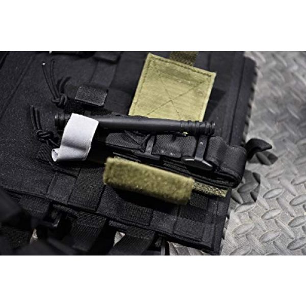 Brass Tactical Pouch 4 Brass Half Full Tactical Police & Military Belt Tourniquet Holder/Pouch for CAT/SOF-T/SWAT-T/Rats, Hook-and-Loop Patch Panel (Comes w/1 First Aid Medical Cross Patch) (Black- Molle Mount)