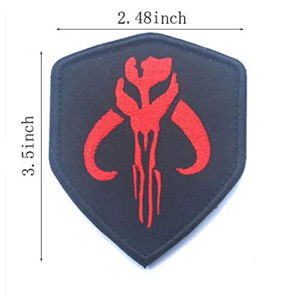 ODSP Airsoft Morale Patch 6 Star Wars Mandalorian Mythosaur Skull Crest Bounty Hunter Boba Fett Shield Patch, Tactical Morale Patches with Fastener Hook and Loop Backing 3.5 x 2.48 inch