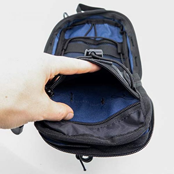 LINE2design Tactical Pouch 5 LINE2design First Aid (Ifak) Molle Pouch - EMT Emergency Medical Trauma Bag Outdoor Tactical EDC Rescue Utility Gear Pouch for Hiking Gunshot Stop Bleeding Includes USA Patch - Navy