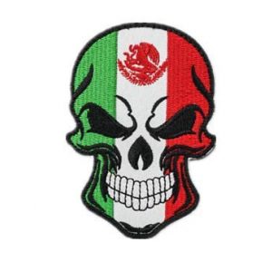 Tactical Embroidery Patch Airsoft Morale Patch 1 Mexico Skull Flag Embroidery Patch Military Tactical Morale Patch Badges Emblem Applique Hook Patches for Clothes Backpack Accessories