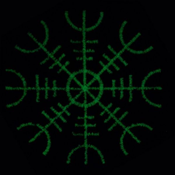 LEGEEON Airsoft Morale Patch 2 LEGEEON Glow Dark Aegishjalmr Viking Helm of Awe Terror Protection Rune Morale Tactical Sew Iron on Patch