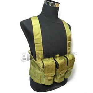 TMC Airsoft Tactical Vest 1 TMC Khaki M4 Mag Tactical Chest Rig LE 6 Vest for Airsoft Pantball Hunting