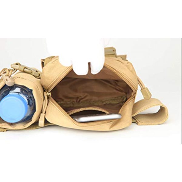 Jipemtra Tactical Pouch 6 Fanny Pack Tactical Water Bottle Waist Pack Military Fanny Packs MOLLE Army Waist Bag Utility Hip Belt EDC Pack Bag for Outdoors Traveling Camping Hunting Running Cycling Fishing Dog Walking